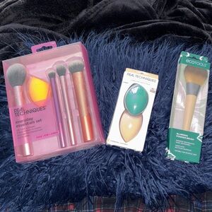 Real Techniques Brush and Sponge Set with Pink, Purple, and Yellow